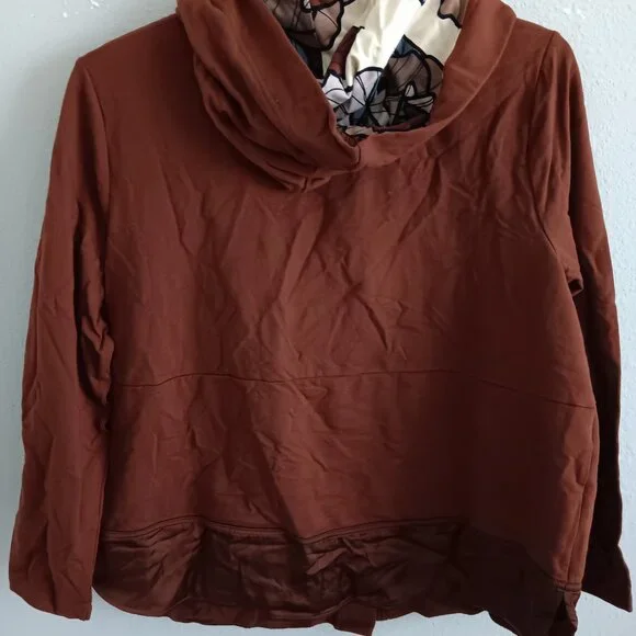 Sport Savvy French Terry and Satin Hooded Jacket - Sz XL a675798 - Picture 4 of 4